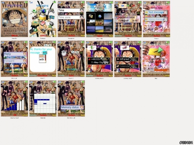 【W910i】(240X320通用～新增了176x220版本)(動態桌布+螢幕保護)海賊王~懸賞單