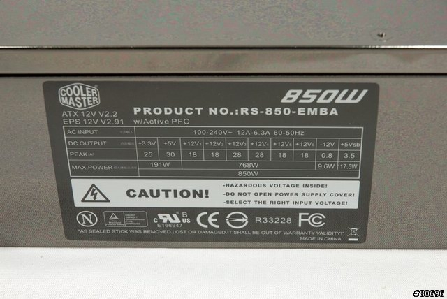 CoolerMaster RealPowerPro 850W電源供應器簡介及測試