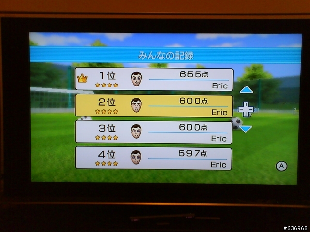 Wii Fit 足球(上級)滿分達成