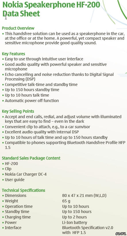 [3GSM] NOKIA Accessories MU-43、CK-300、SU-33W、HF-200