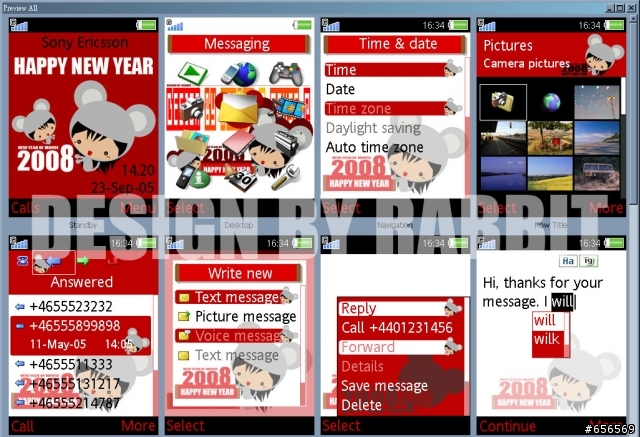 ※新增[k800/w810]新年主題※[k800/w810/k750]自繪主題。戀+親親+新年