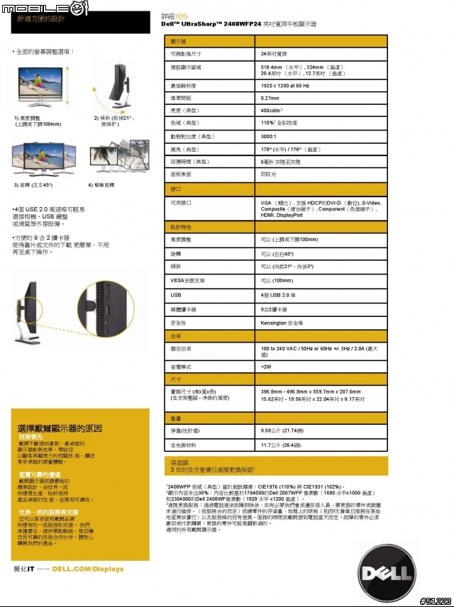 Dell業務來信說"2408WFP隆重上市~~*^_^*"    <--真的嗎??還是又在呼巄??