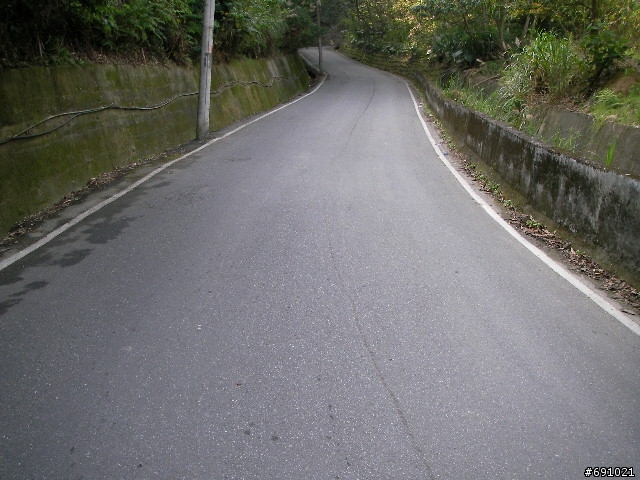 觀音山中直路陡坡白天實景照片