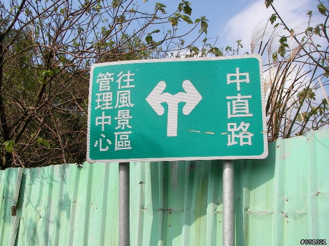 觀音山中直路陡坡白天實景照片