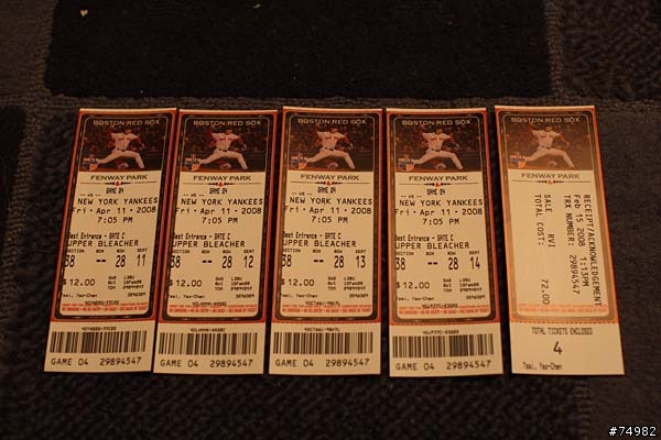 [分享]'08 Yankees VS Red Sox @ Fenway Park First Game Tickets