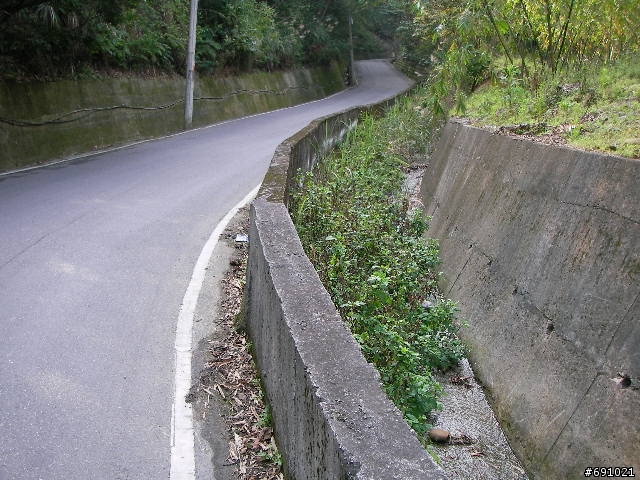 觀音山中直路陡坡白天實景照片