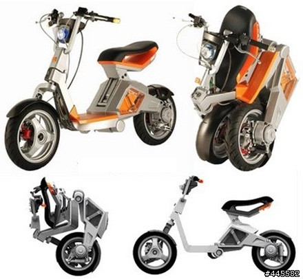 RoboScooter摺疊式小型電動機車，超神奇～50KG電動機車3秒鐘即可摺疊帶著走