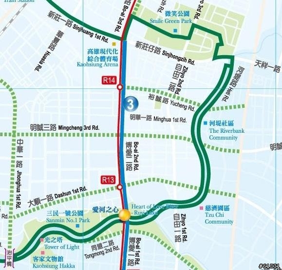 [已解答]光之塔到微笑公園自行車道有分行進方向嗎?答:有(有圖為證)