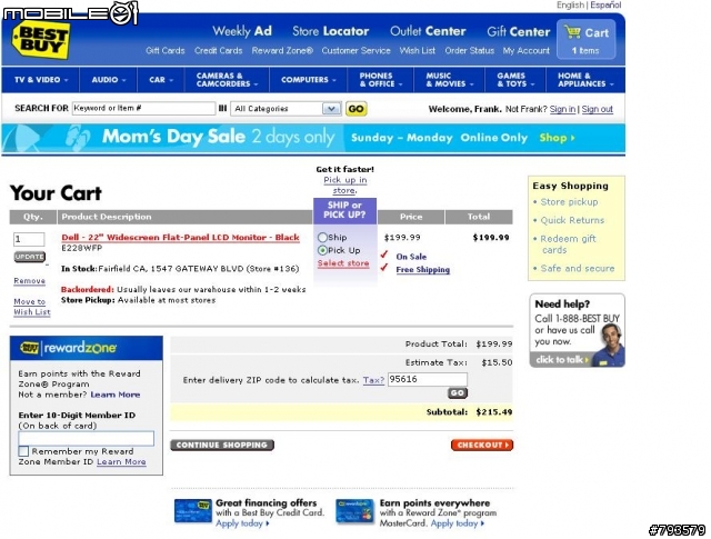 美國BEST BUY 特價Dell E228WFP螢幕9USD