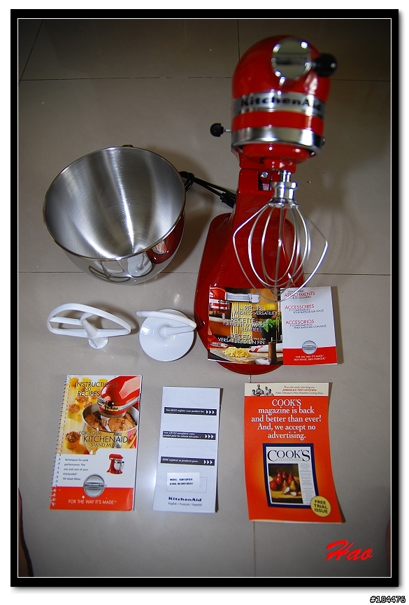 [開箱]媽媽最愛三連發之一(KitchenAId桌上型攪拌機)