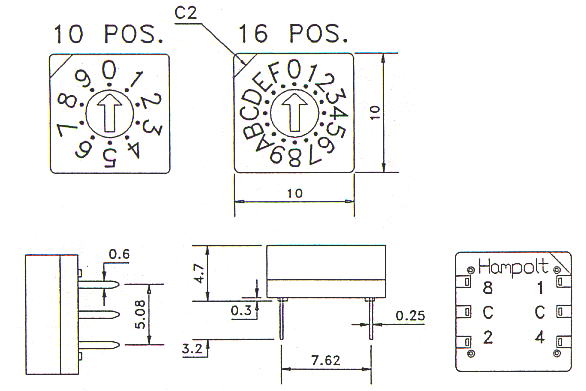 檔位顯示用的LED7段顯示器加7447IC