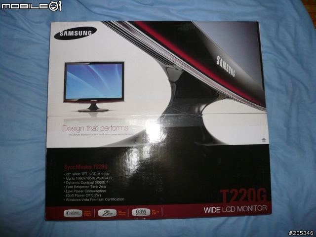 Samsung T220G 22吋寬琉璃紅鏡面面板DVI液晶[開箱文]