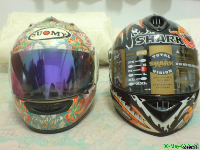 [分享]SHARK RSR2 M.duhamel 和arai suomy shoei 的比較