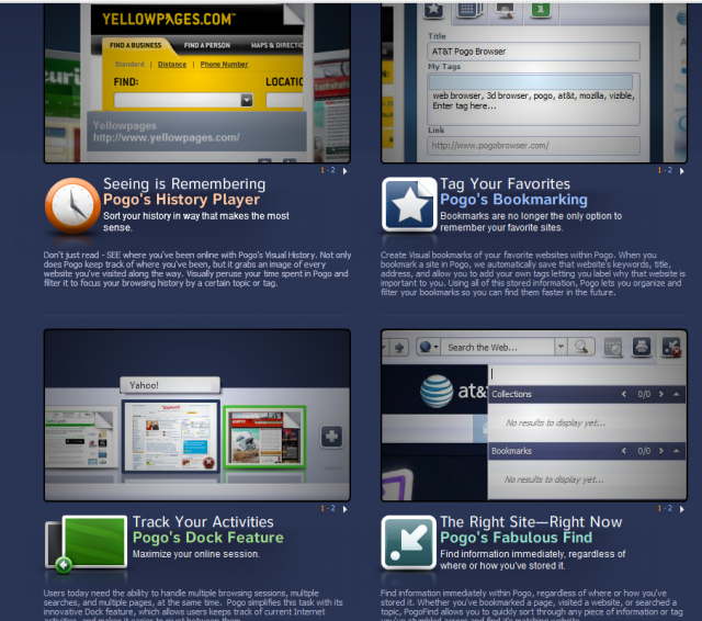 AT&T所開發Project Pogo - A New 3D Visual Web Browser  Beta 介紹