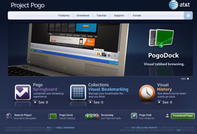 AT&T所開發Project Pogo - A New 3D Visual Web Browser  Beta 介紹