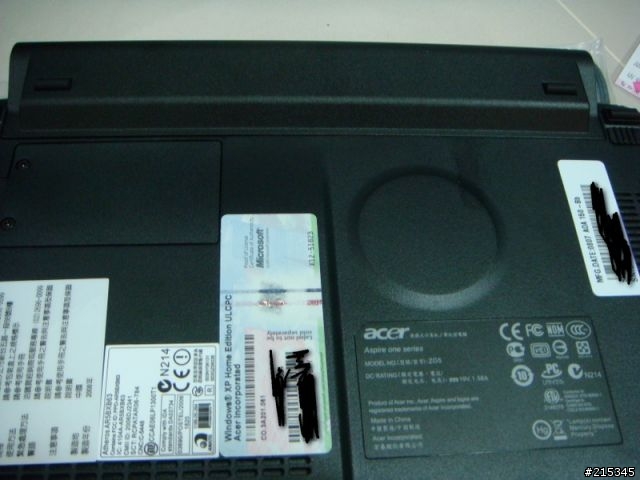 Aspire One XP版 開箱 10/6 3305 bios +7200rpm硬碟更換