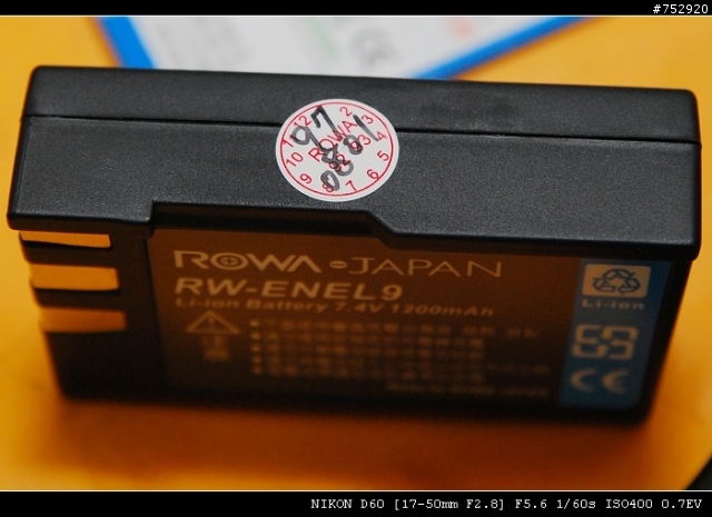 ★ 史上最無聊最便宜開箱文 Nikon D40 D40x D60 專用副廠電池 EN-EL9