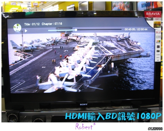 [也是開箱] 熱門 SONY 52吋液晶電視 52W4000  BD訊號測試