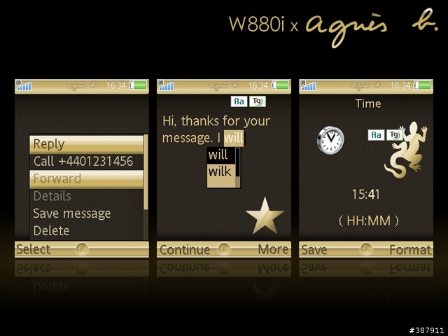 {W880i金色專用}-agnès b.黑金版-已停止分享