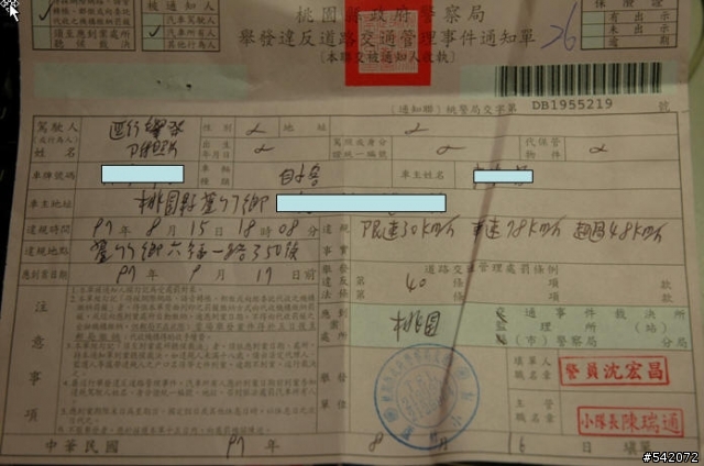 林口往南崁的山路有測速照相,請注意.