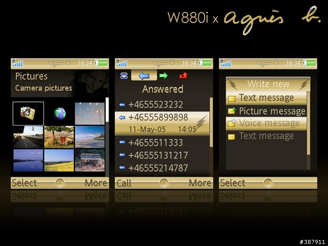 {W880i金色專用}-agnès b.黑金版-已停止分享
