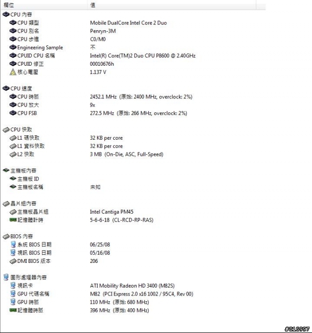 [非專業開箱]Centrino 2  黑鑽時尚F8Vr (新增3d mark06)