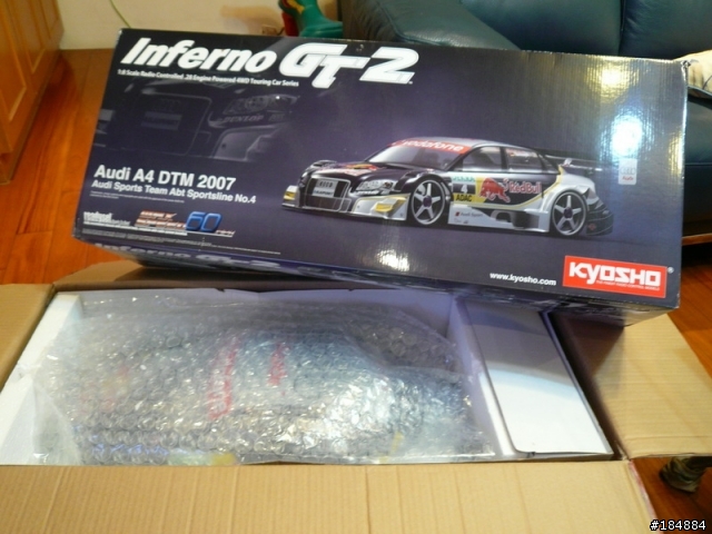 <開箱文>1/8大房車全新改款 Kyosho Inferno GT2 Audi A4 DTM