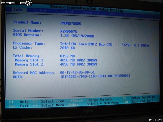 升級123，Fujitsu日規MG75XN (S6510) ，升級DDRII 8GB + T8300