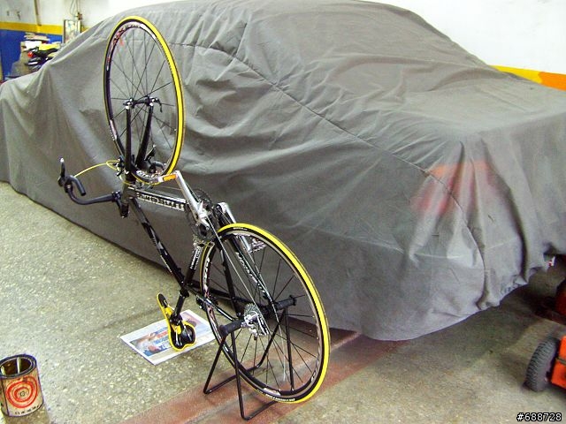 [組車]公路車習作-3- 加入前變 拉變速線 拉煞車線 綁車手帶 上鍊條 904組裝完成