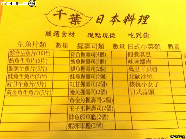 【景點】千葉日式料理單點吃到飽～有點貴的說～