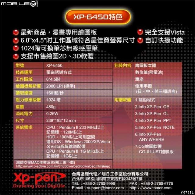 [分享]XP-PEN XP-6450 CG 專業繪圖板今天收到馬上開箱…