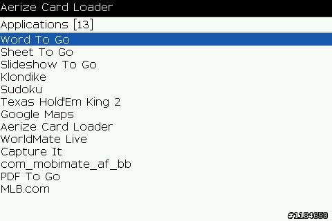 BlackBerry - 使用 Aerize Card Loader 安裝程式到SD卡裡
