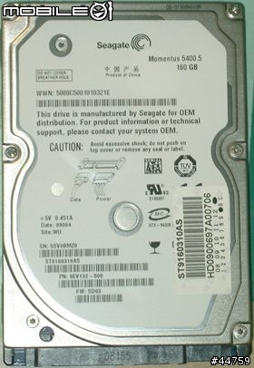 (遲來的分享)SEAGATE 2.5" 160GB SATA硬碟.....簡易開箱文