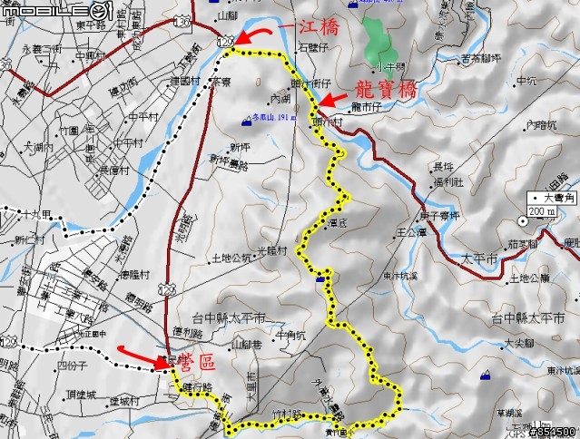 太平市山脈縱走-一江橋-龍寶橋-後璧農路-牛角坑-黃竹-竹仔坑路線介紹