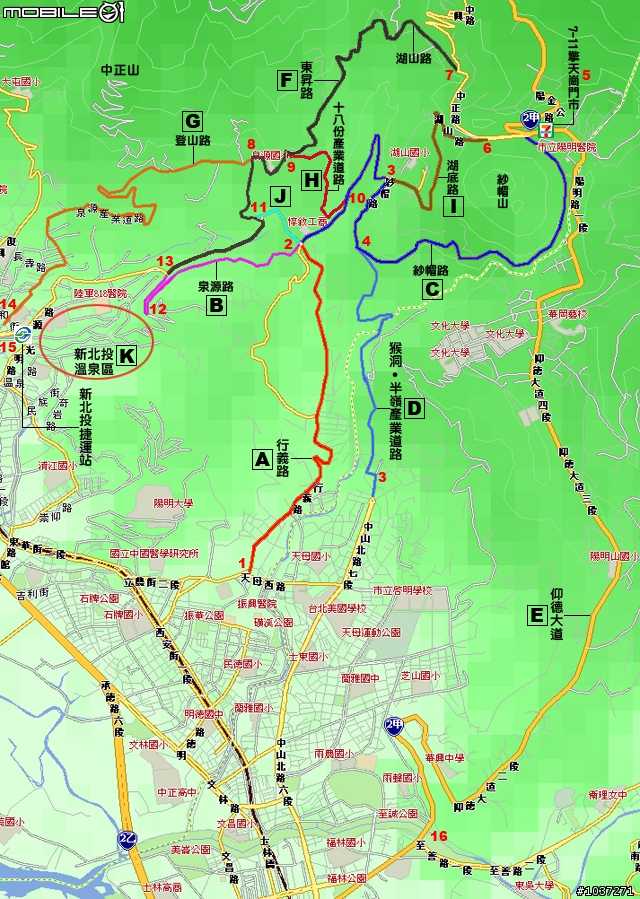 【北投溫泉路線】紗帽路+猴洞、半嶺產業道路