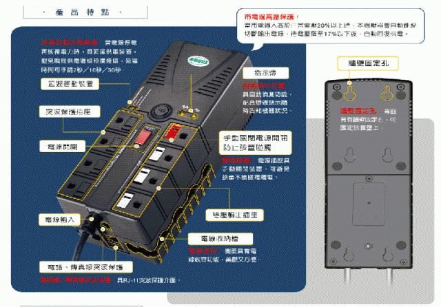 FT飛碟 電神盾1000P多功能穩壓器