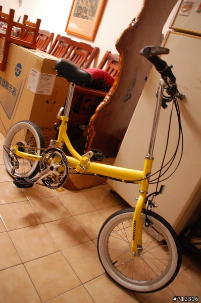 威寶腳踏車(小黃)=台哥大腳踏車(小白)=美利達 fb-106 改..改...改...16吋雙盤無敵小折