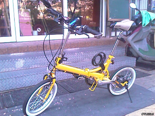 威寶腳踏車(小黃)=台哥大腳踏車(小白)=美利達 fb-106 改..改...改...16吋雙盤無敵小折