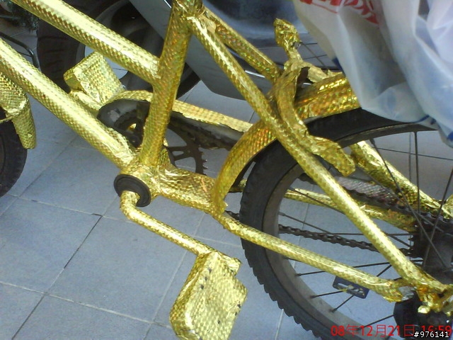 街頭直擊！「滿車盡帶黃金甲」--阿婆之金光閃閃小徑車