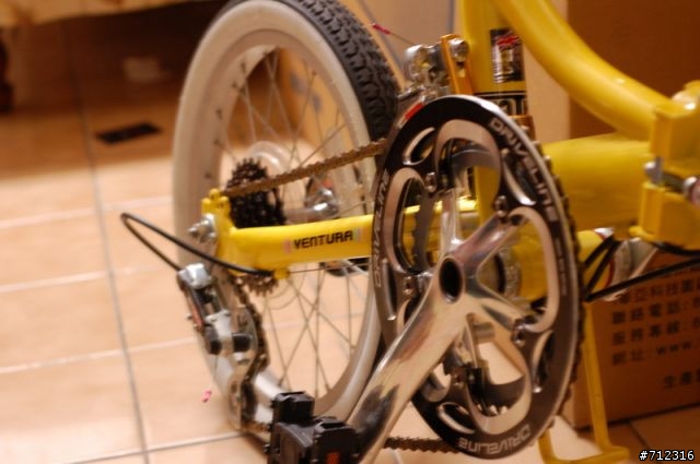 威寶腳踏車(小黃)=台哥大腳踏車(小白)=美利達 fb-106 改..改...改...16吋雙盤無敵小折