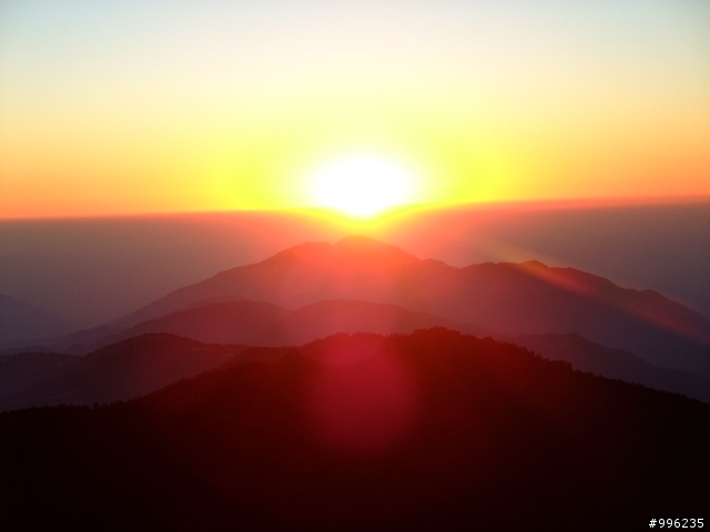 合歡主峰夕陽和石門山日出
