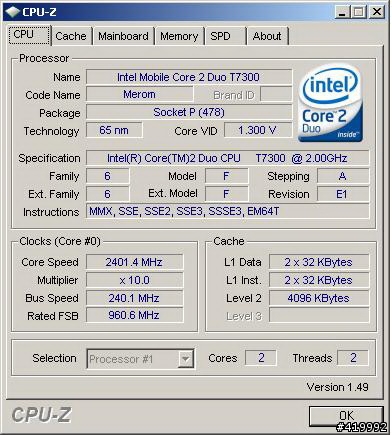Asus F9E T7300 超頻