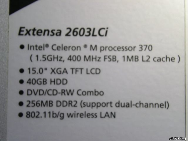 請各位大大幫我看看我這台ACER Extensa 2603LCi筆記電腦是否可以多加上一支RAM