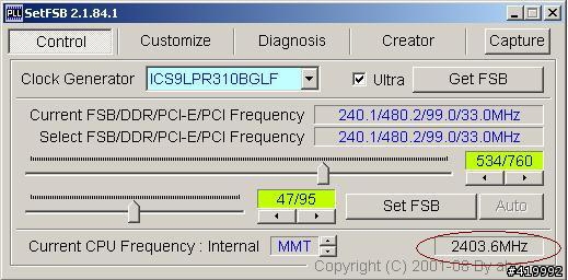 Asus F9E T7300 超頻