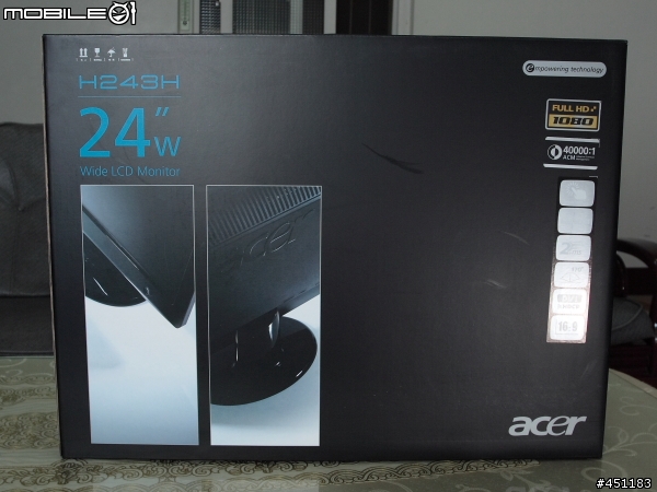 24"寬螢幕 Acer H243H開箱~