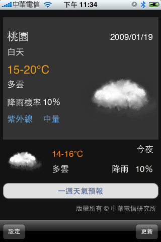 中華電信又上菜啦~mPro天氣