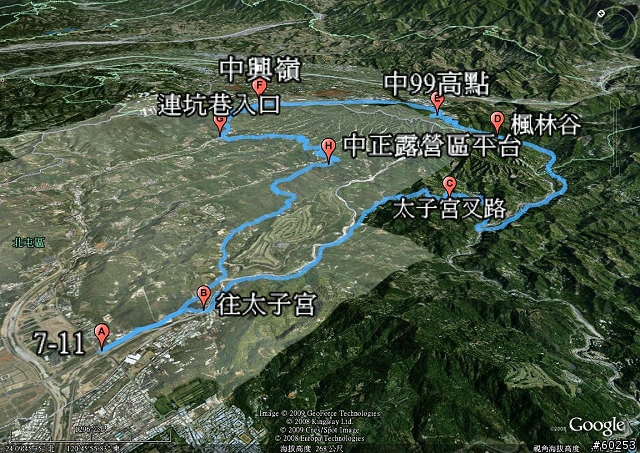 台中市 太原路→四方太子宮→北田產業道路→新社→中興嶺→連坑巷→中正露營區繞圈