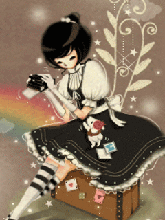 240*320 韓國插畫玉兔女ggum~收錄動態桌布
