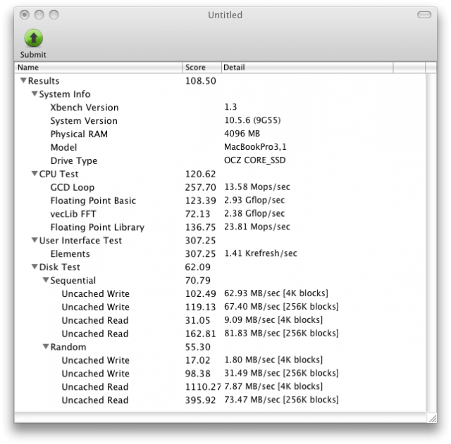 Macbook pro裝載 OCZ v2 120G SSD