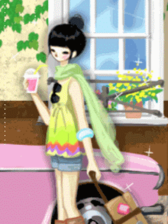 240*320 韓國插畫玉兔女ggum~收錄動態桌布